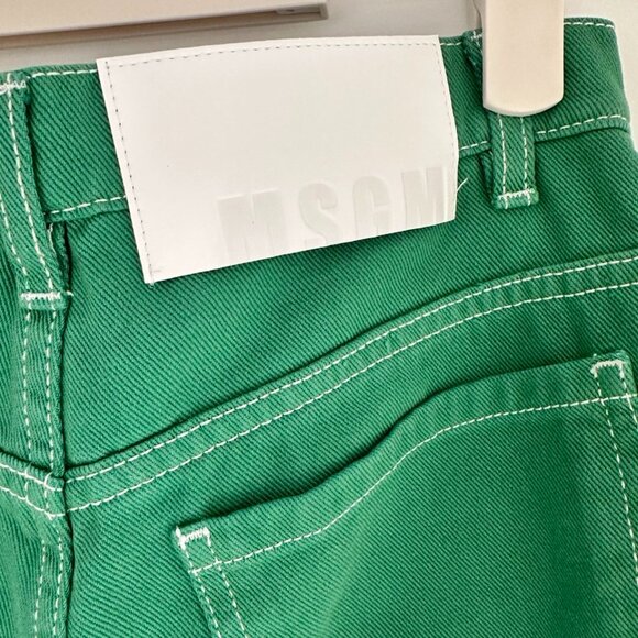 MSGM Womens Green Straight Leg Jeans Size 38 | US 28 - Picture 4 of 4